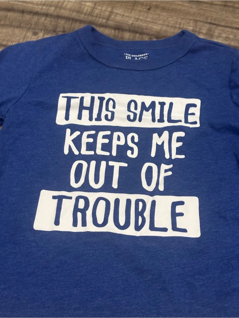 The Children’s Place Toddler 3T Long Sleeve Shirt Smile Keeps Me Out of Trouble